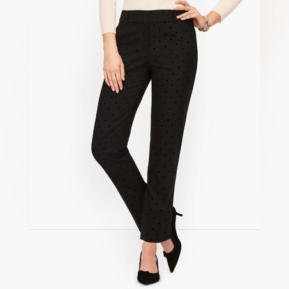 Talbots Hamphire ankle pants, black with hearts, size 12 - Picture 8 of 8
